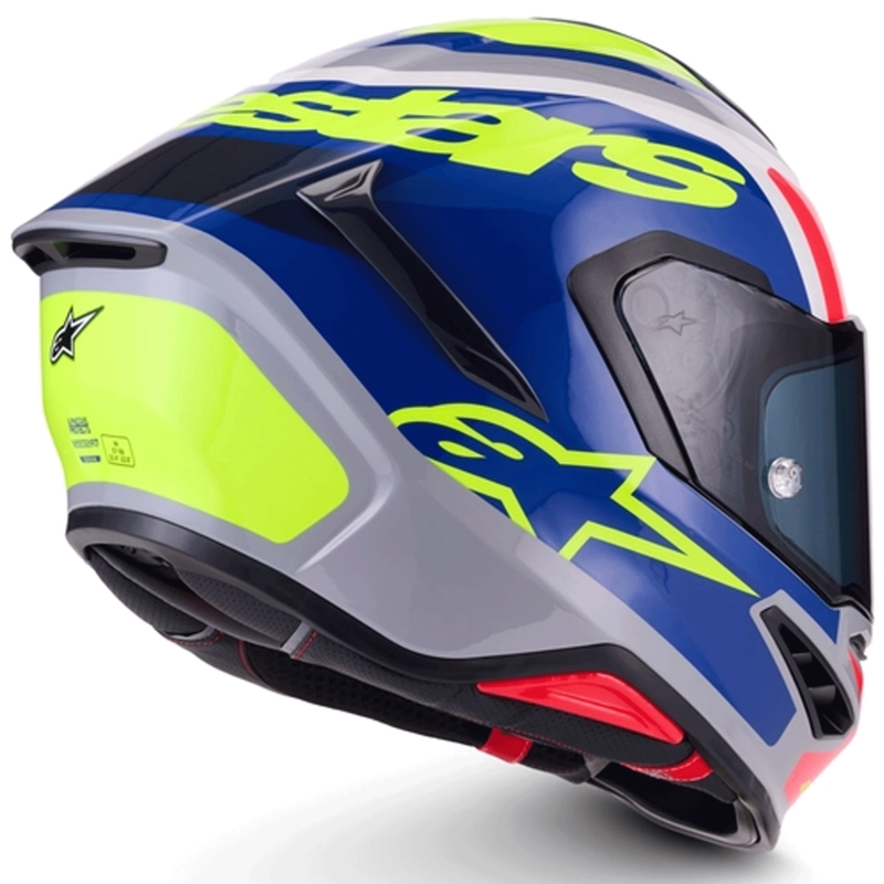 Alpinestars S-R7 Lumen Integralhelm für Motorräder, silber-schwarz-pink-fluoreszierend gelb