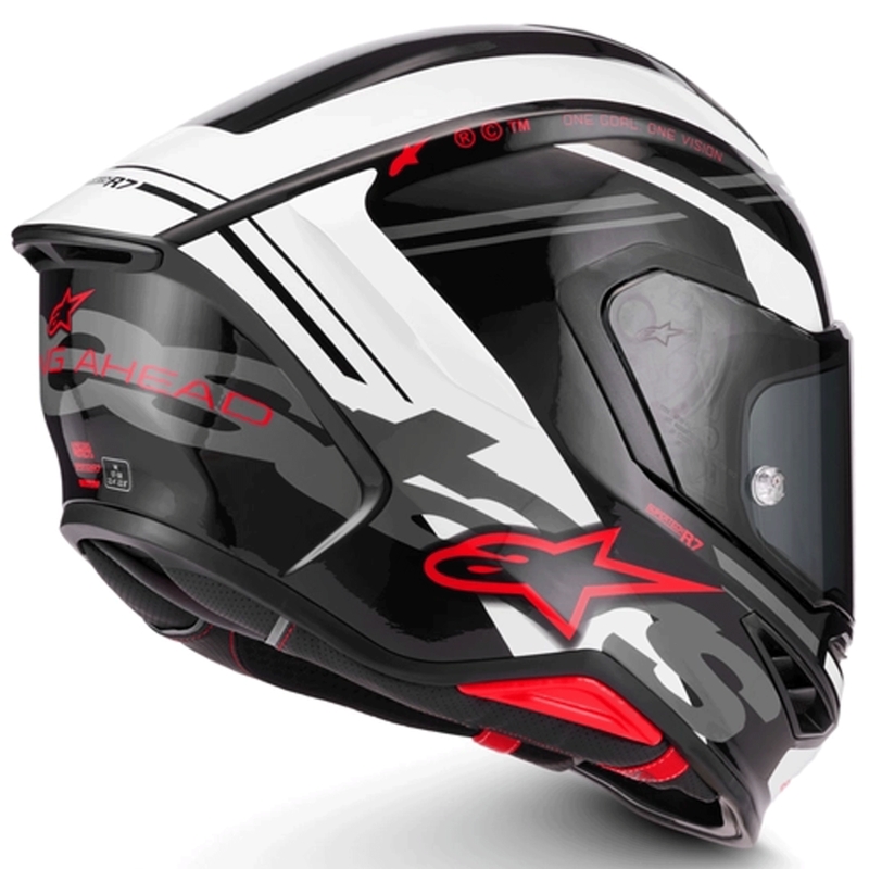 Alpinestars S-R7 A-Core Integralhelm, schwarz-weiß-rot