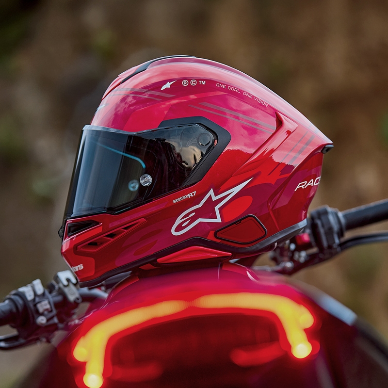 Alpinestars S-R7 A-Core Integralhelm, rot-weiß