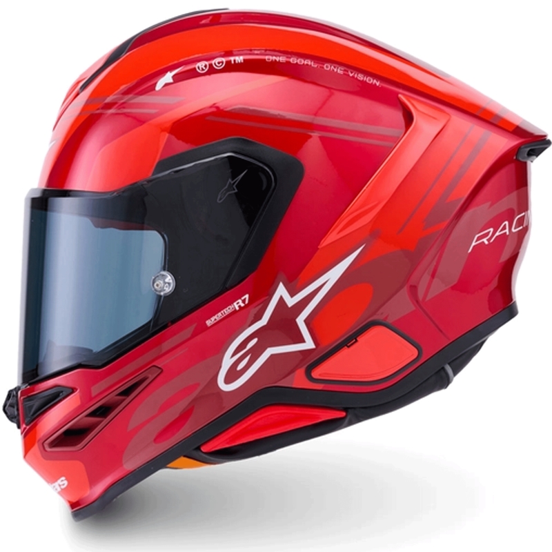Alpinestars S-R7 A-Core Integralhelm, rot-weiß