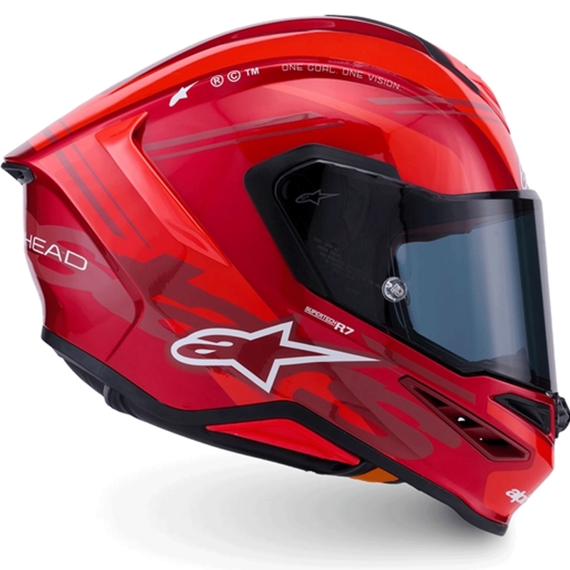 Alpinestars S-R7 A-Core Integralhelm, rot-weiß