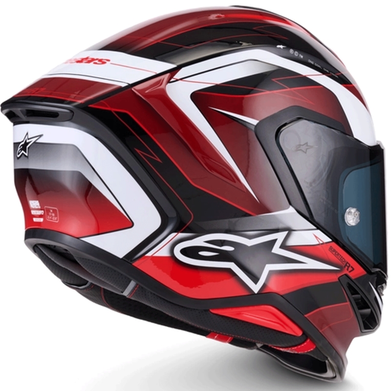 Alpinestars S-R7 Kinetis Integralhelm, schwarz-rot-weiß