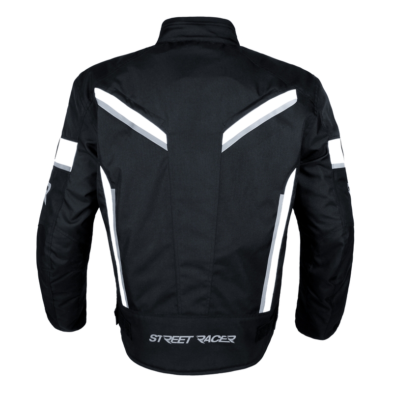 Street Racer Viper Schwarz und Weiß verkürzte Motorradjacke Ausverkauf