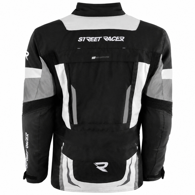 Street Racer Hilax Motorradjacke schwarz-hellgrau
