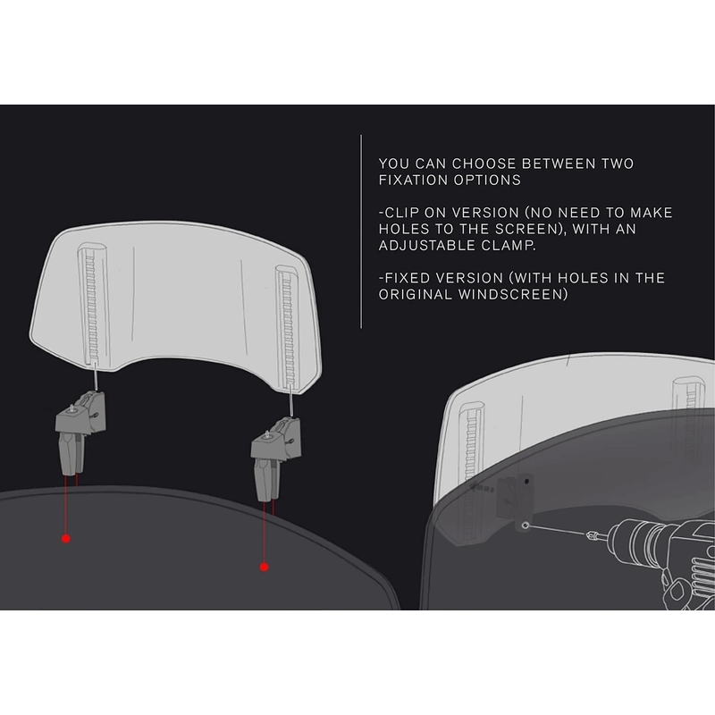 Multiadjustable visor PUIG 2.0 clip-on transparent