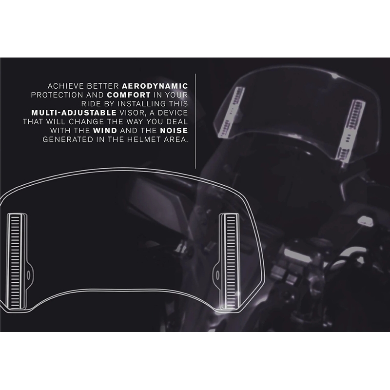Multiadjustable visor PUIG 2.0 clip-on transparent