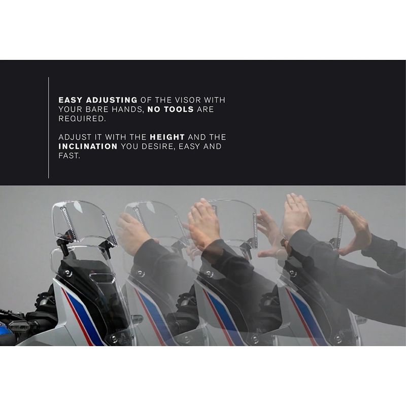 Multiadjustable visor PUIG 2.0 clip-on transparent