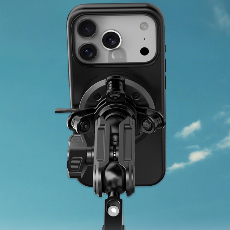 Motorradlenker-Handyhalterung mit 3D-Polyamid-Vibrationsdämpfer GRxplore MT6 schwarz