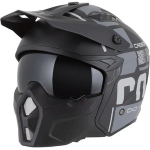Modularer Motorradhelm Cassida Cross Country Code, matt schwarz-dunkelgrau-hellgrau