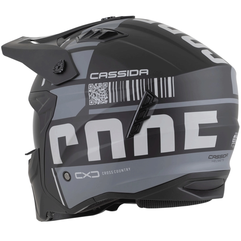 Modularer Motorradhelm Cassida Cross Country Code, matt schwarz-dunkelgrau-hellgrau