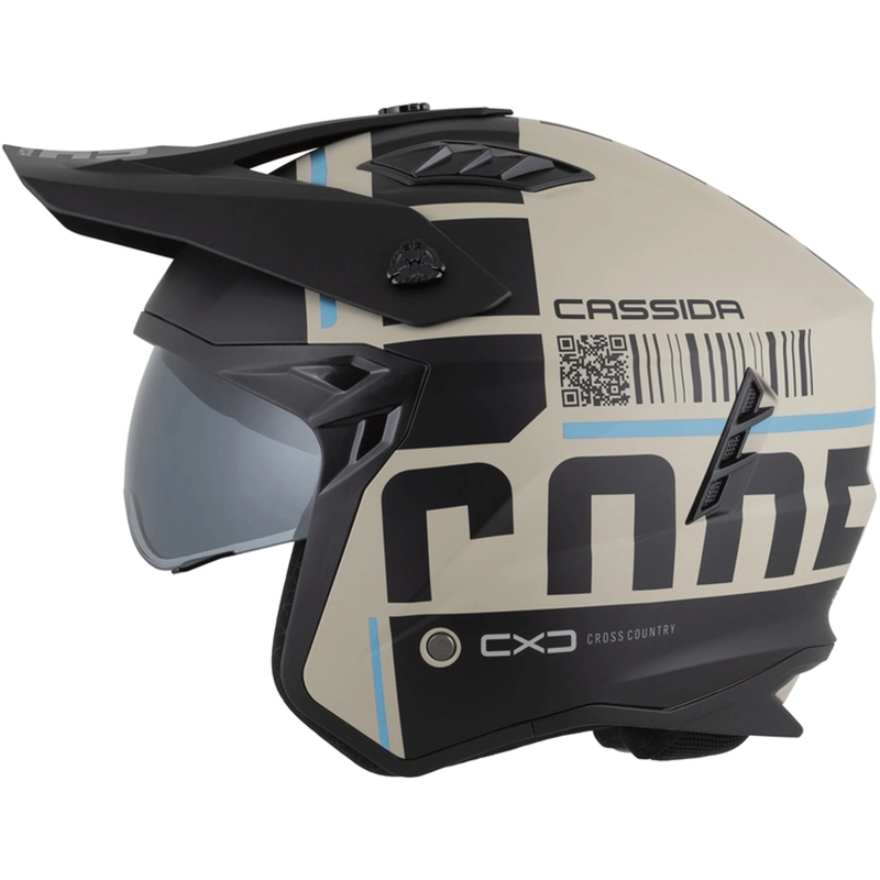 Modularer Motorradhelm Cross Country Code, matt sand-schwarz-hellblau