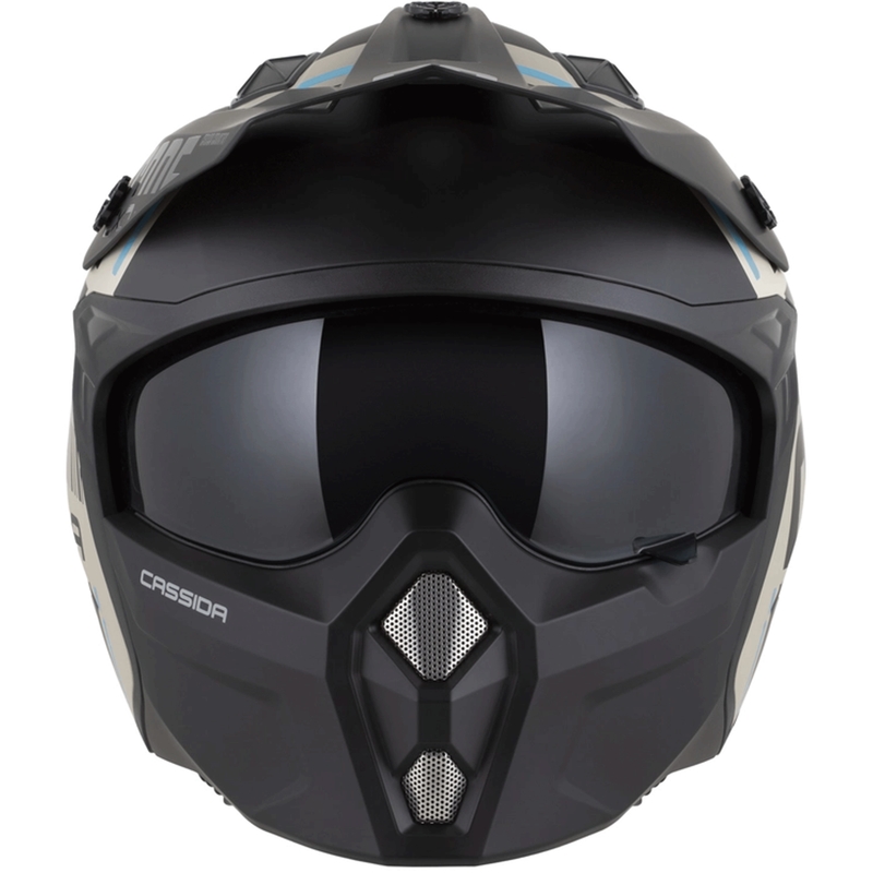 Modularer Motorradhelm Cross Country Code, matt sand-schwarz-hellblau