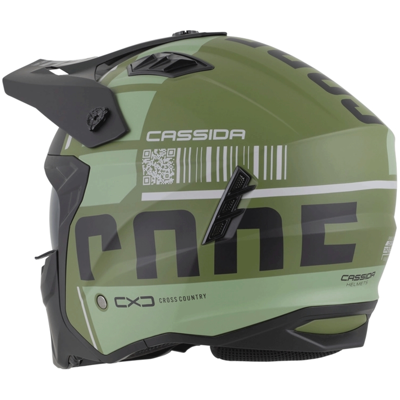 Modularer Motorradhelm Cassida Cross Country Code, mattgrün-grau-schwarz