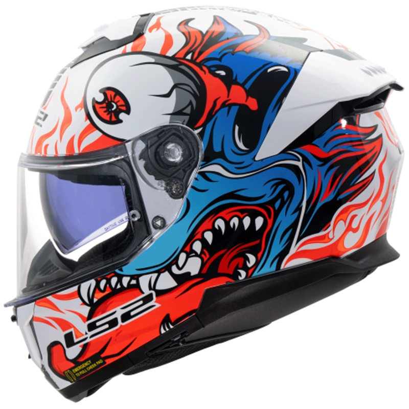 Integralhelm LS2 FF808 Stream II Inferno weiß-blau