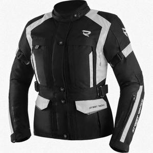 Damen-Motorradjacke Street Racer Hilax schwarz-hellgrau
