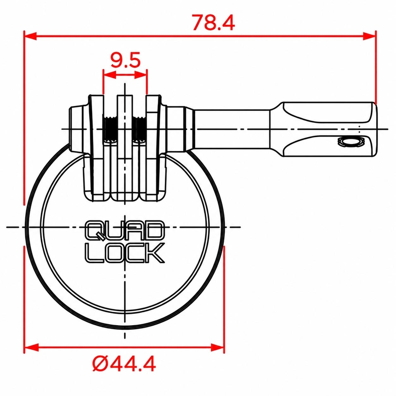 Quad Lock® Sportkamera-Adapter – Standard GoPro Schwarz