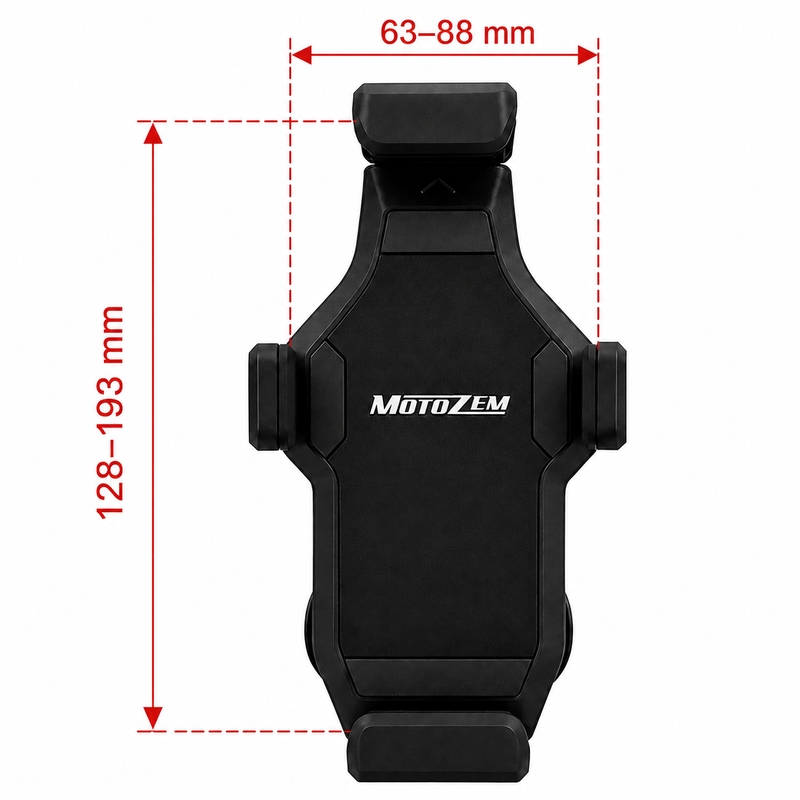 Antivibrations-Motorradhalterung mit Schloss MotoZem Grip PRO schwarz