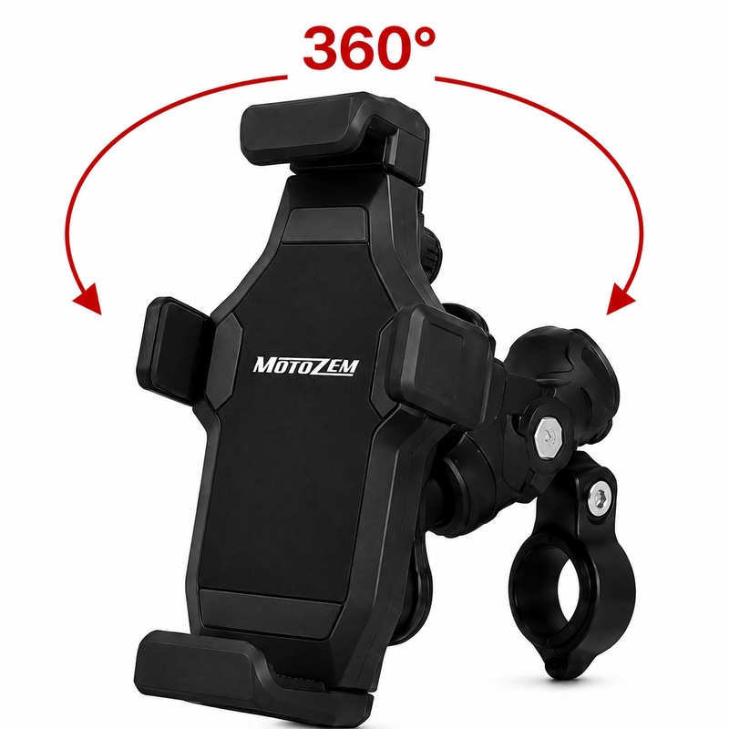 Antivibrations-Motorradhalterung mit Schloss MotoZem Grip PRO schwarz