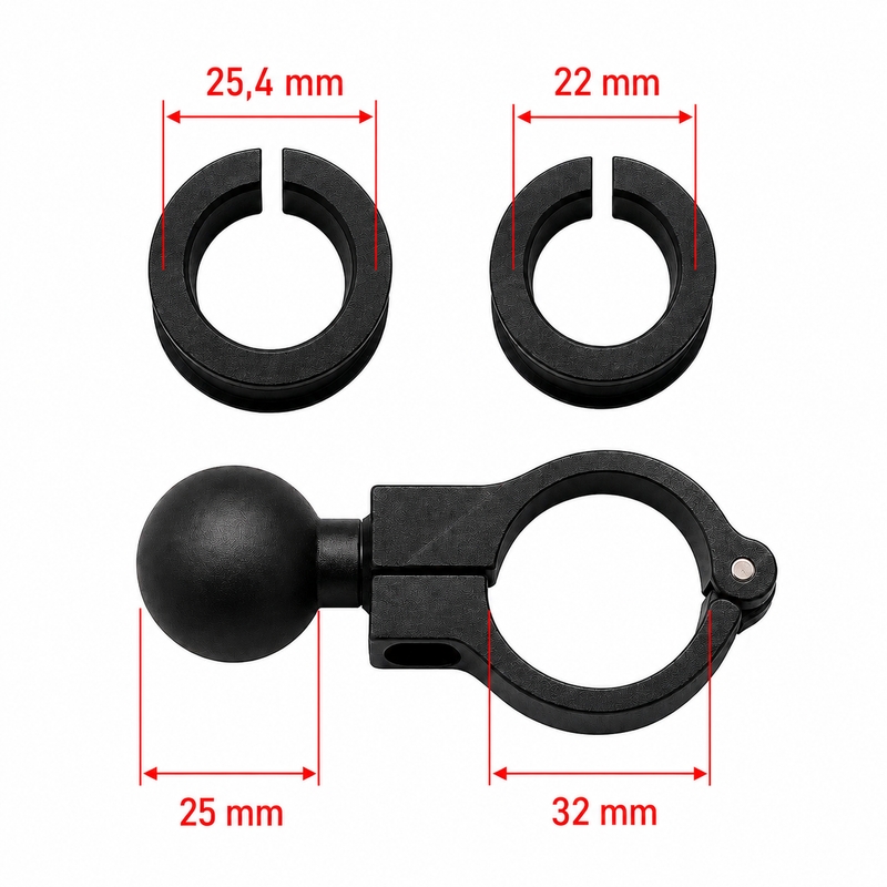 MotoZem Claw PRO Antivibrationshalterung mit kabellosem Ladegerät und USB-C-Anschluss, schwarz
