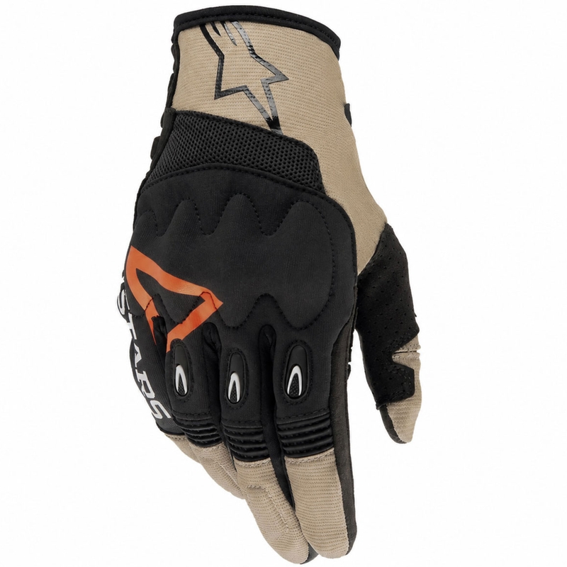 Alpinestars Techdura Motocross-Handschuhe schwarz-braun-fluo-rot