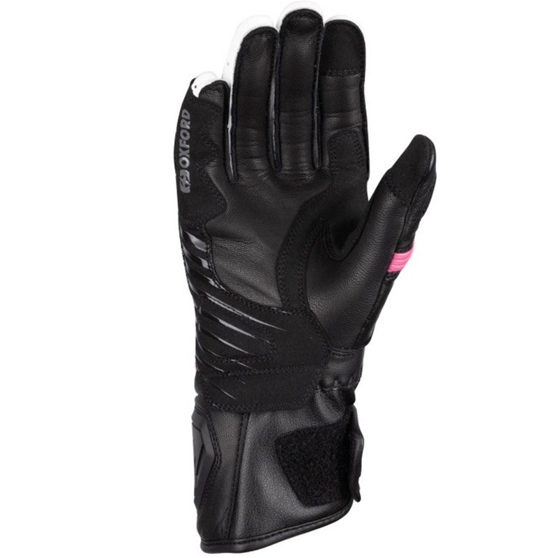 Damen-Motorradhandschuhe Oxford RP-5 3.0 schwarz-weiß-rosa