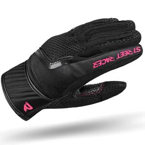 Damen Motorradhandschuhe Street Racer Stunt schwarz-pink