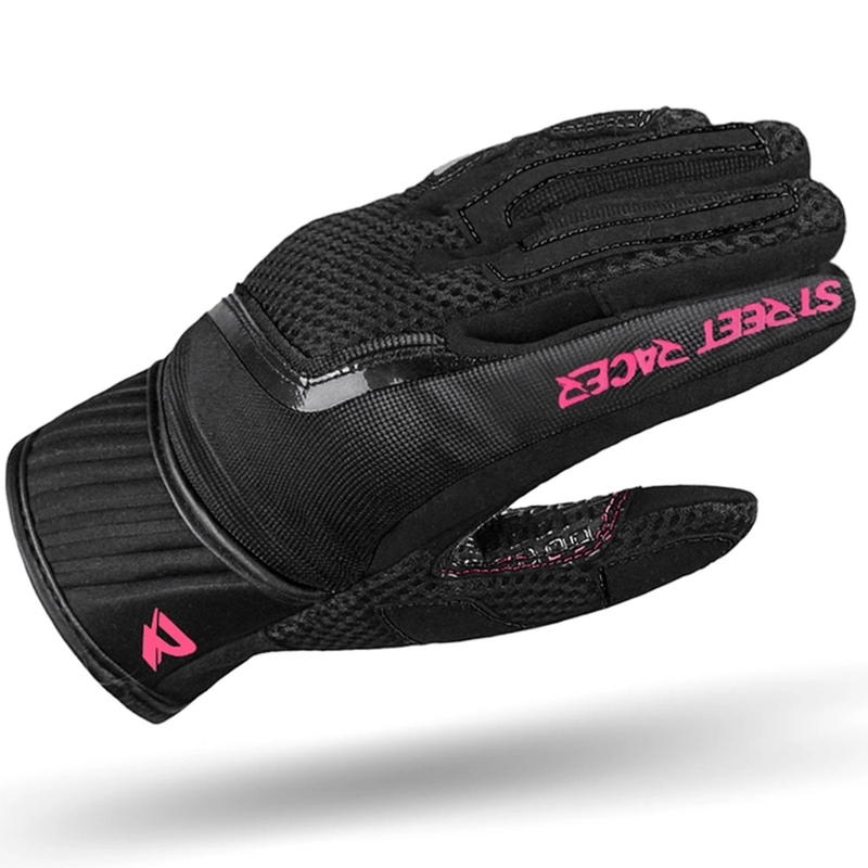 Damen Motorradhandschuhe Street Racer Stunt schwarz-pink