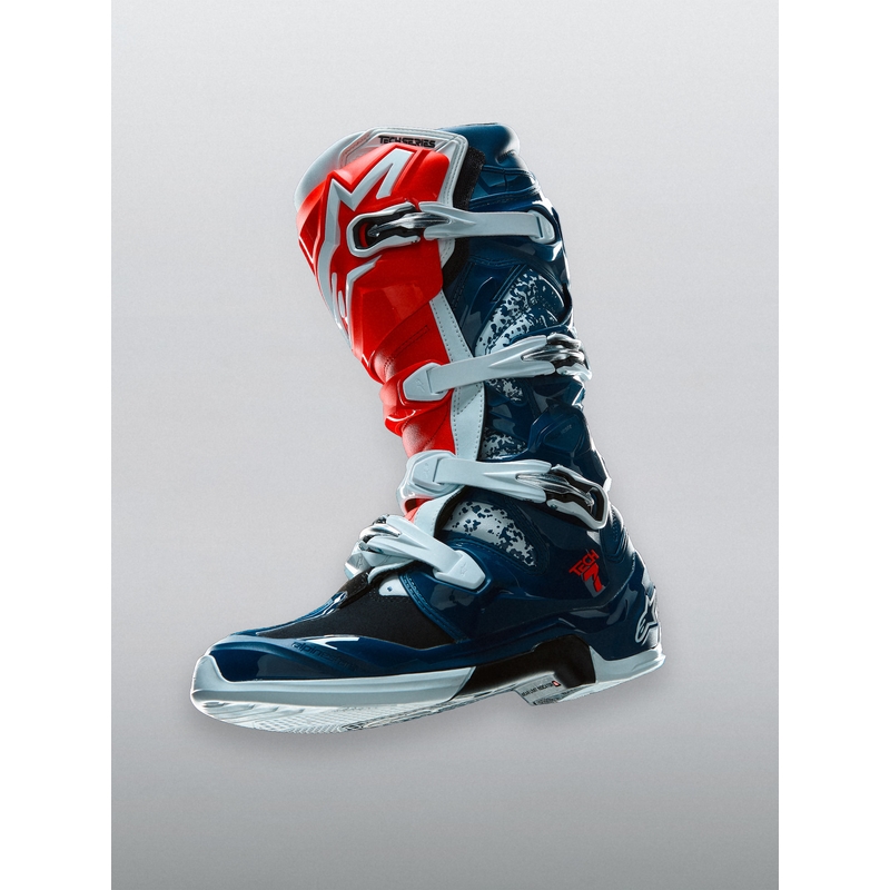 Alpinestars TECH 7 UNITY Motocross-Stiefel rot-weiß-blau