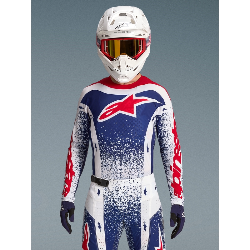 Alpinestars Techstar Unity Motocross-Trikot in limitierter Auflage, rot-weiß-blau