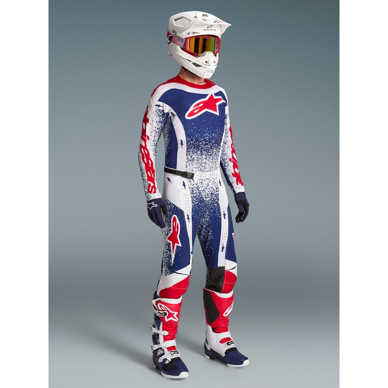 Alpinestars Techstar Unity Motocross-Trikot in limitierter Auflage, rot-weiß-blau