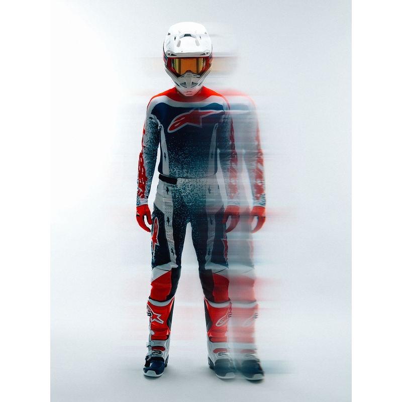 Alpinestars Techstar Limited Edition Unity Rot-Weiß-Blaue Motocross-Hose