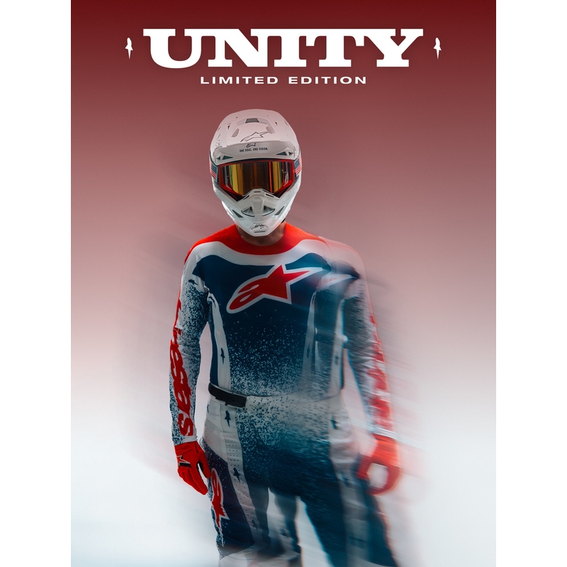 Alpinestars Techstar Limited Edition Unity Rot-Weiß-Blaue Motocross-Hose