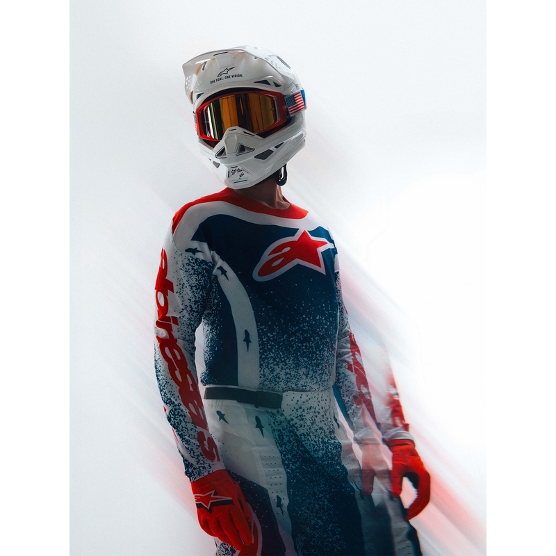 Alpinestars Techstar Limited Edition Unity Rot-Weiß-Blaue Motocross-Hose