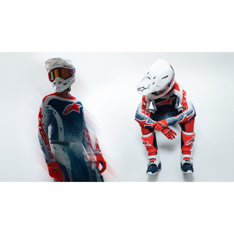 Alpinestars Techstar Limited Edition Unity Rot-Weiß-Blaue Motocross-Hose