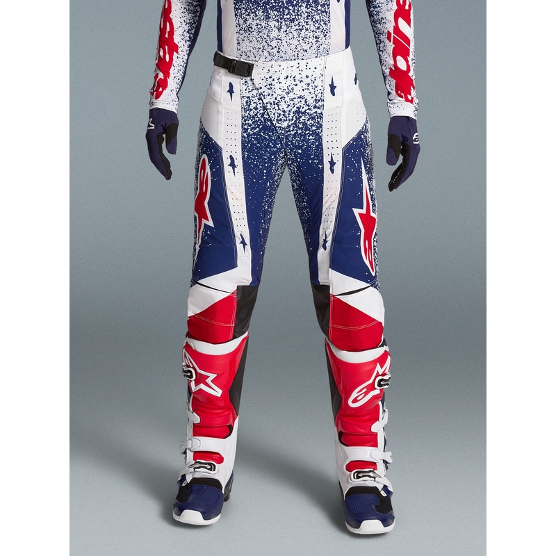 Alpinestars Techstar Limited Edition Unity Rot-Weiß-Blaue Motocross-Hose