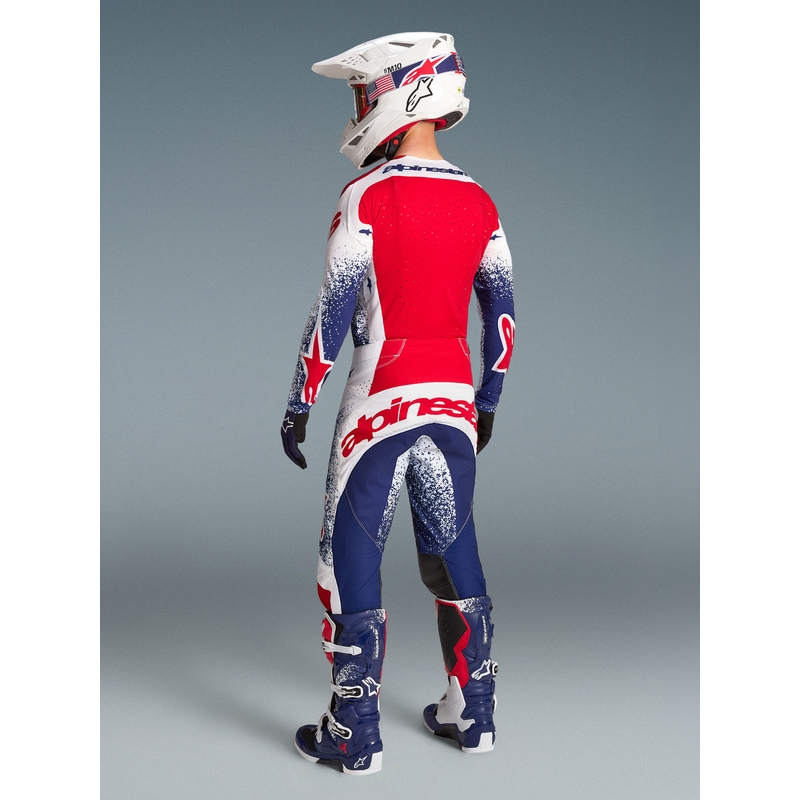 Alpinestars Techstar Limited Edition Unity Rot-Weiß-Blaue Motocross-Hose