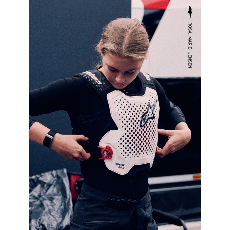 Alpinestars TECH-AIR®MX Plasma-Airbagweste, weiß-schwarz-rot