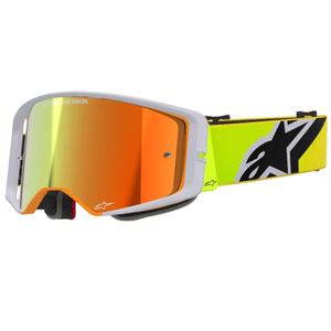 Motocross-Brille Alpinestars Supertech Corp fluo gelb-grau mit spiegelroter Linse