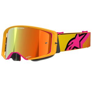 Alpinestars Supertech Corp Motocross-Brille gelb-rosa mit verspiegelten roten Gläsern