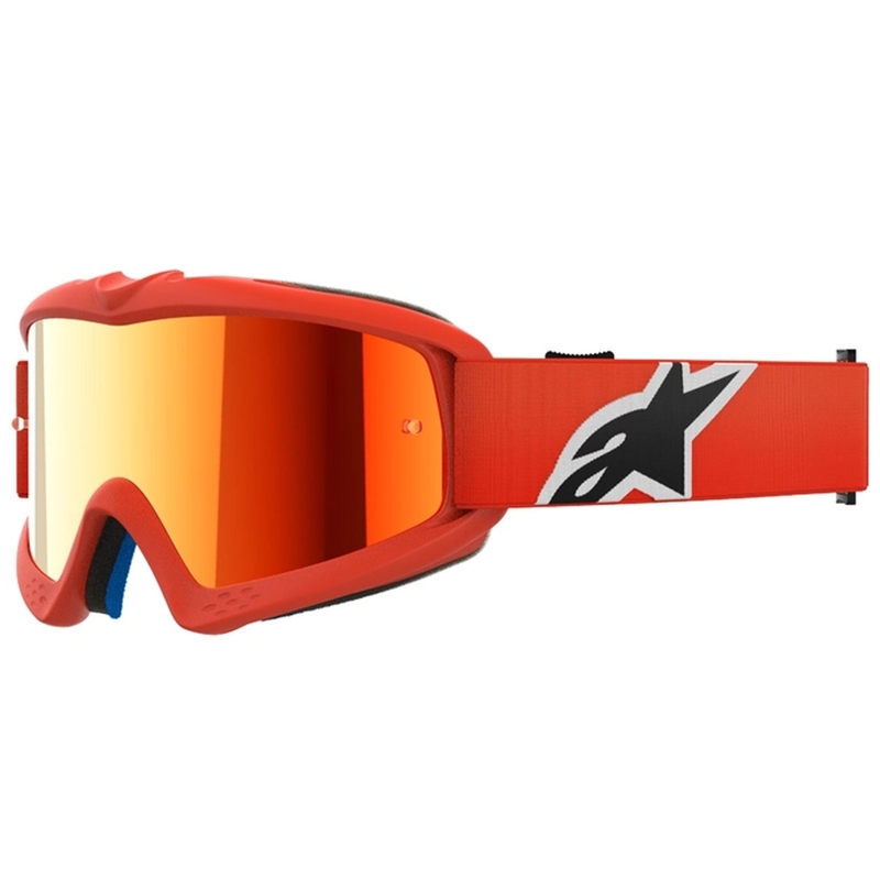 Alpinestars Vision Youth Corp Kinder-Motocross-Brille in Orange mit verspiegelten roten Gläsern