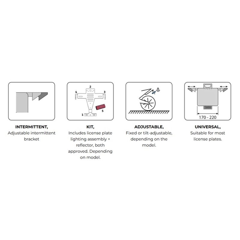 Adjustable license support PUIG schwarz