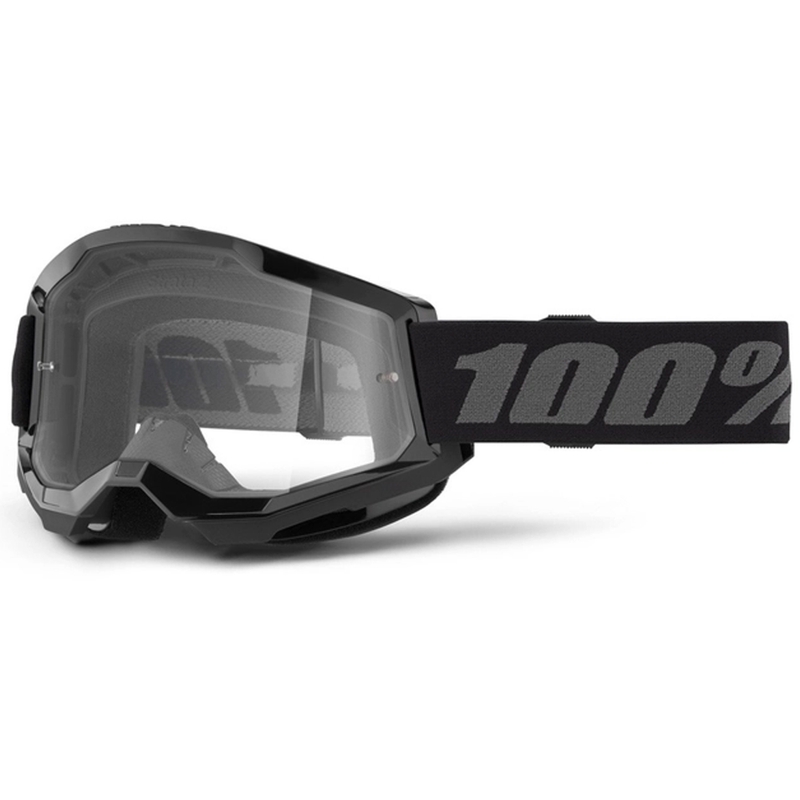 Motocrossbrille 100% STRATA 2 Neu schwarz (Plexiglas)