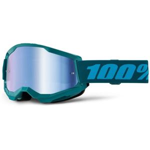 Motocrossbrille 100% STRATA 2 New Stone blau (blaues Plexiglas)
