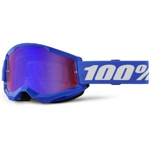 Motocross-Brille 100 % STRATA 2 New blau (rot-blaues Plexiglas)