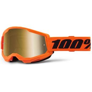 Motocrossbrille 100% STRATA 2 Neu orange (gold plexi)