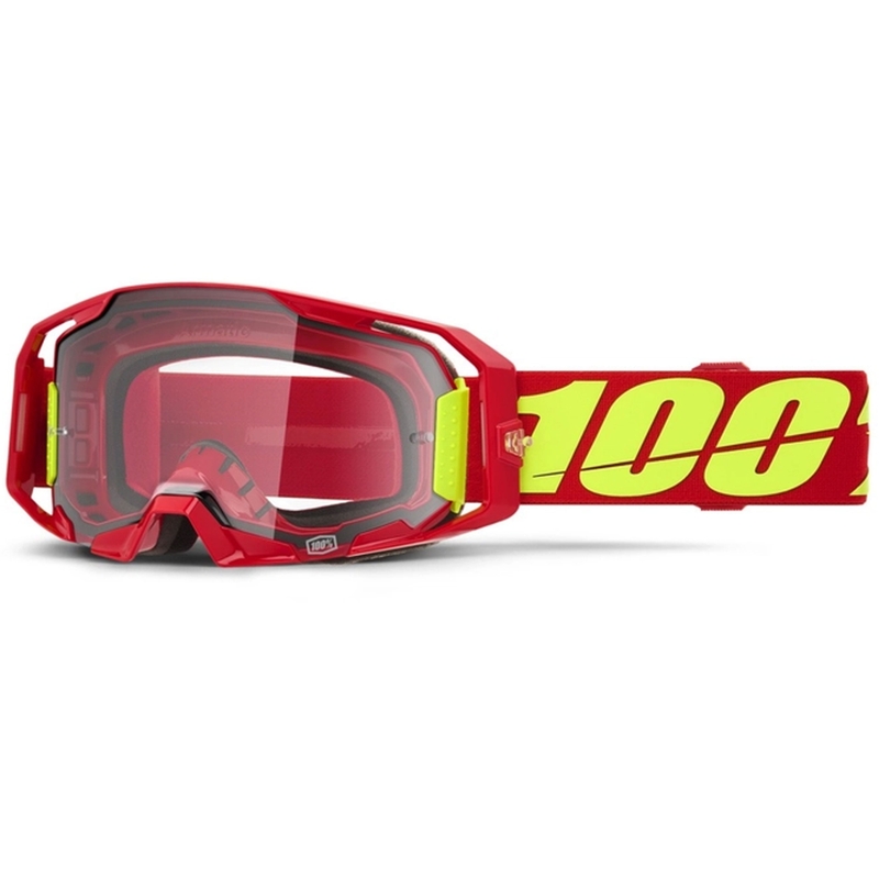 Motocross-Brille 100 % ARmatic rot mit klarem Plexiglas