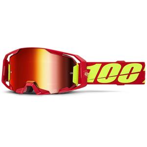 Motocross-Brille 100 % ARmatic rot mit rotem Plexiglas