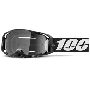 Motocross-Brille 100 % ARmatic schwarz mit klarem Plexiglas