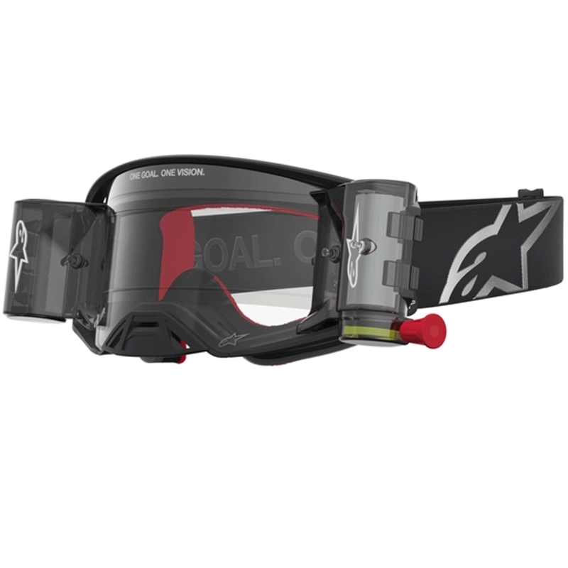 Alpinestars Supertech ROLL-OFF Motocross-Brille, schwarz-silber mit klarem Plexiglas