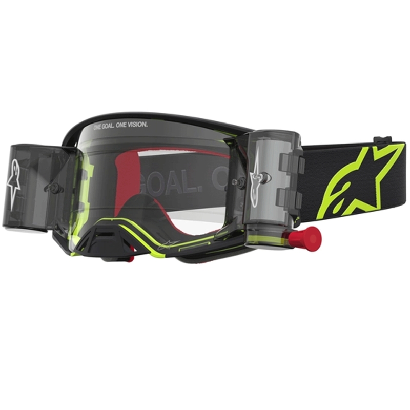Alpinestars Supertech Firma Motocross-Brille, schwarz-fluoreszierend gelb mit klarem Plexiglas